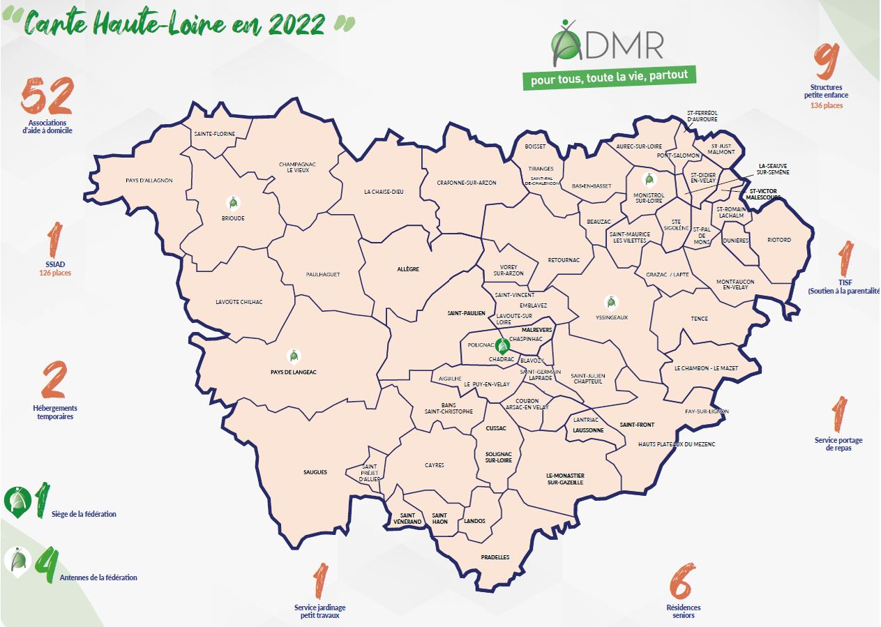 Carte répartition SAAD Haute-Loire 2022